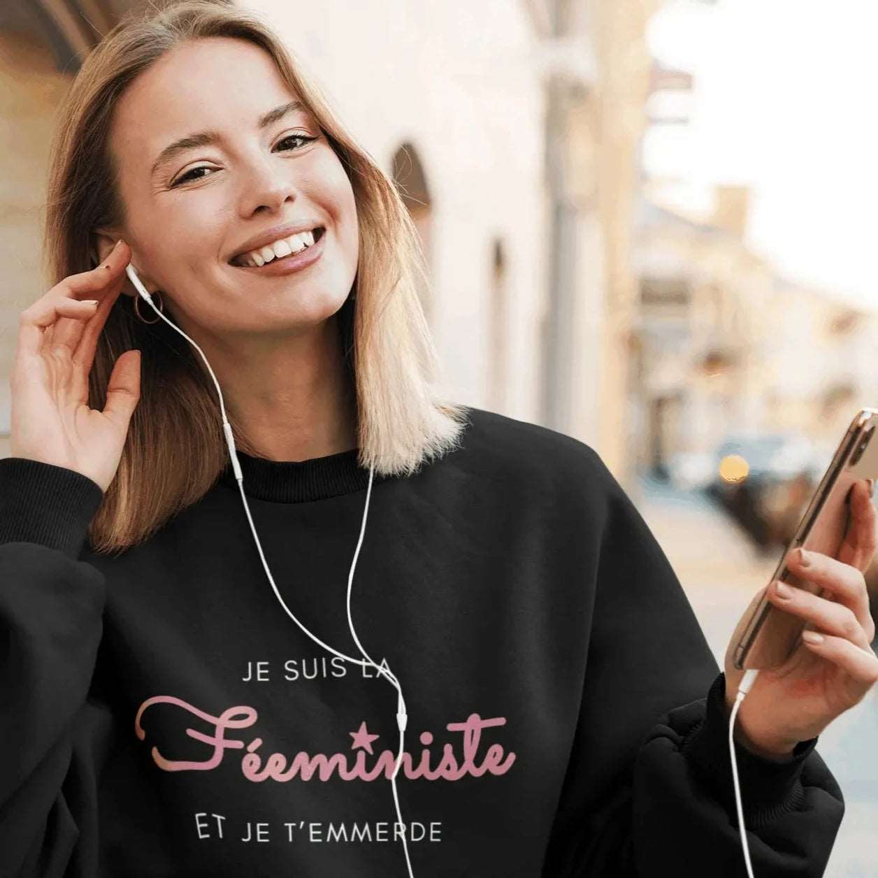 Sweat-Shirt Premium Féministe - Je suis la Féeministe LES COLLEUSES féministe